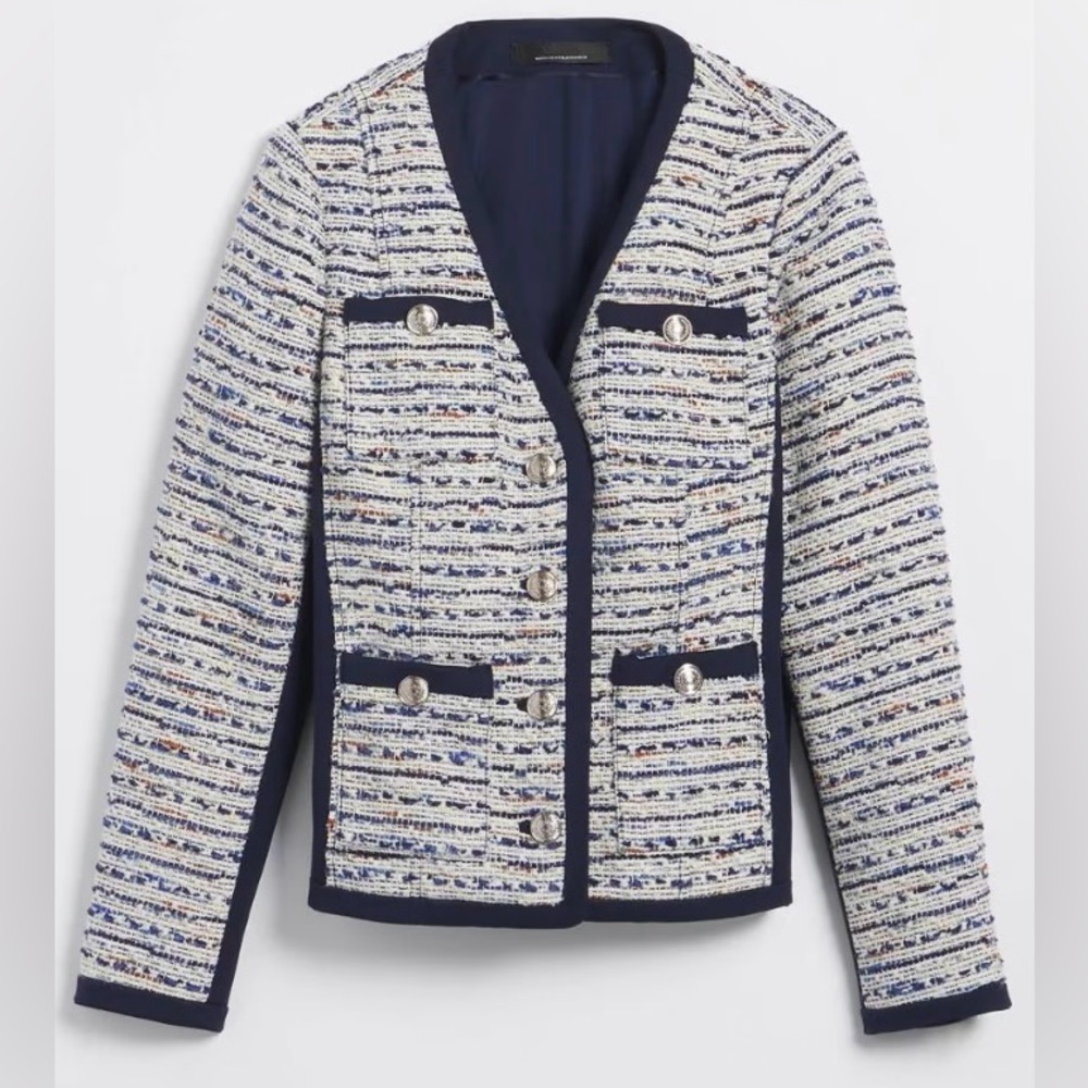 NWT White House Black Market Women Ecru Jacket 6 - Picture 2 of 8